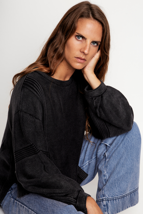 Sweater Viga Orgánico Negro Mujer