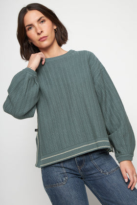 Sweater Noa Orgánico Petróleo Mujer - 0