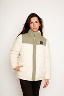 Parka Puffa Teddy Reciclada Beige Mujer-1