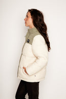 Parka Puffa Teddy Reciclada Beige Mujer-3