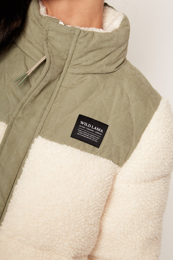 Parka Puffa Teddy Reciclada Beige Mujer