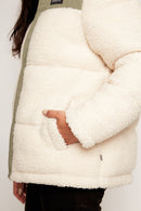 Parka Puffa Teddy Reciclada Beige Mujer-6
