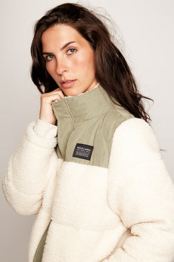 Parka Puffa Teddy Reciclada Beige Mujer - 0