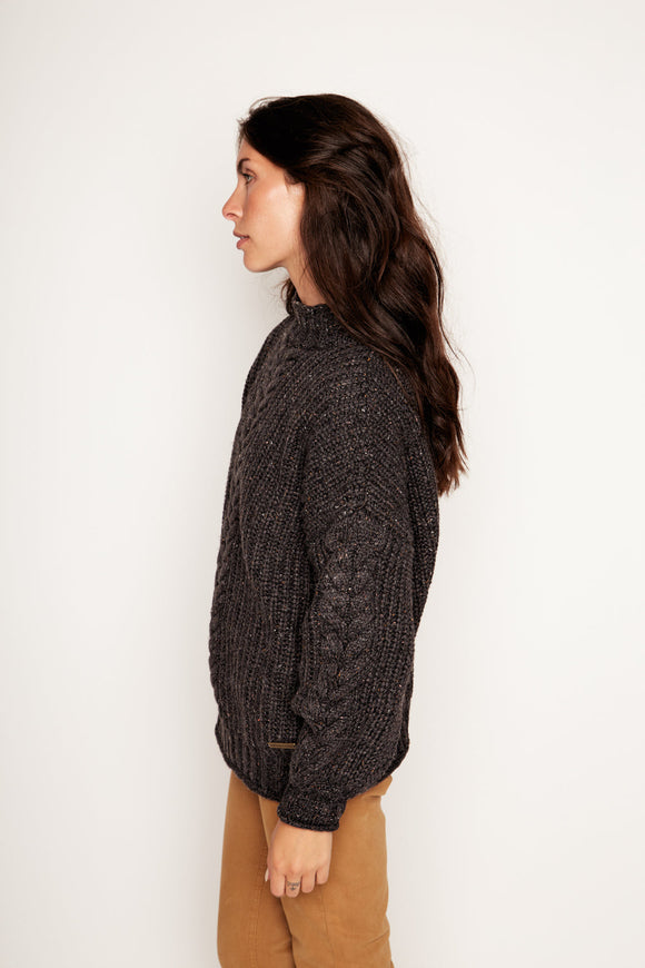 Sweater Treguaco Orgánico Negro Mujer