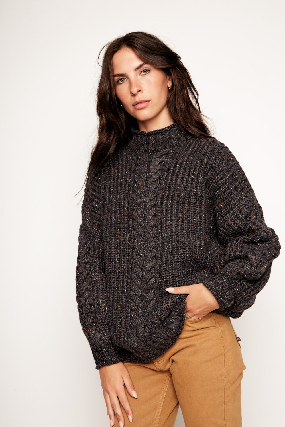 Sweater Treguaco Orgánico Negro Mujer - 0