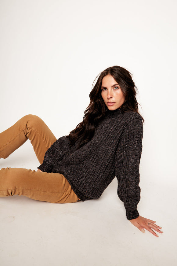Sweater Treguaco Orgánico Negro Mujer