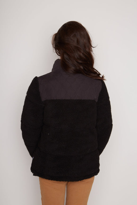 Parka Puffa Teddy Reciclada Negra Mujer