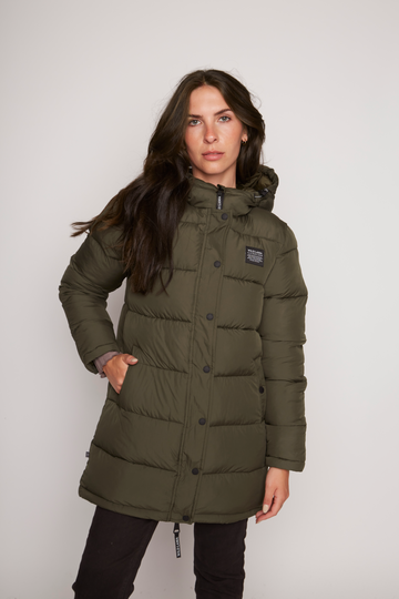 Parka Super Essential Puffa Reciclada Verde Mujer