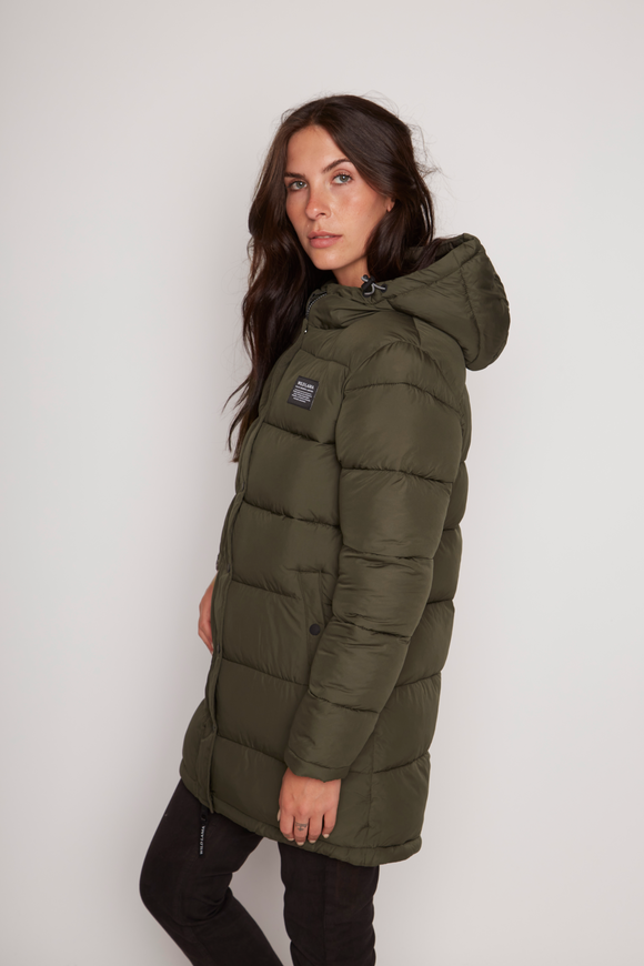 Parka Super Essential Puffa Reciclada Verde Mujer