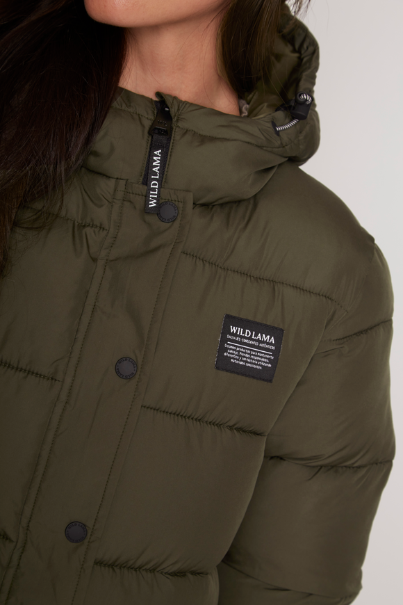 Parka Super Essential Puffa Reciclada Verde Mujer