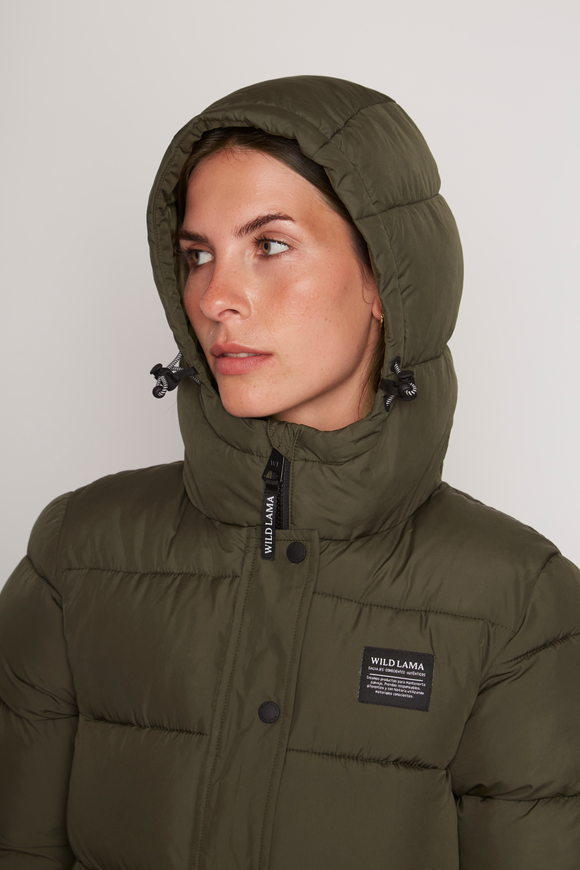 Parka Super Essential Puffa Reciclada Verde Mujer