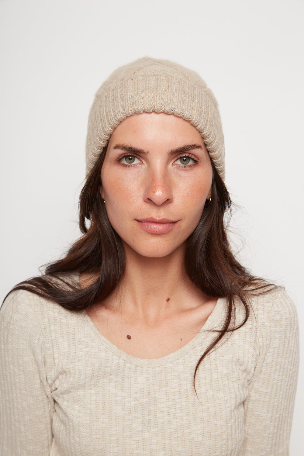 Gorro Cabos Reciclado Beige