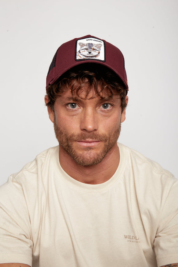 Jockey Gato Andino Ripstop Algodón Orgánico Burdeo