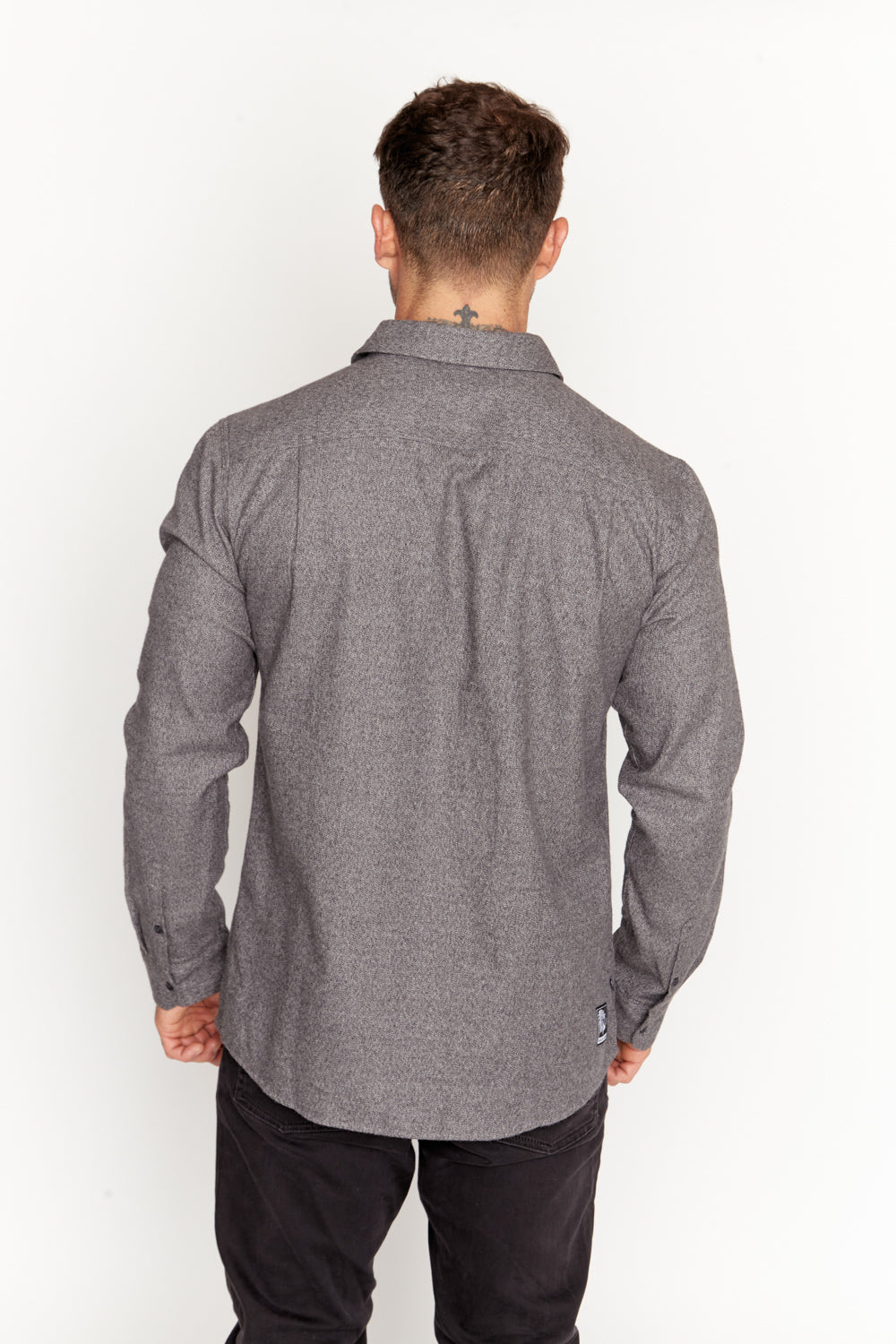 Camisa Cedro Orgánica Gris Oscuro Hombre