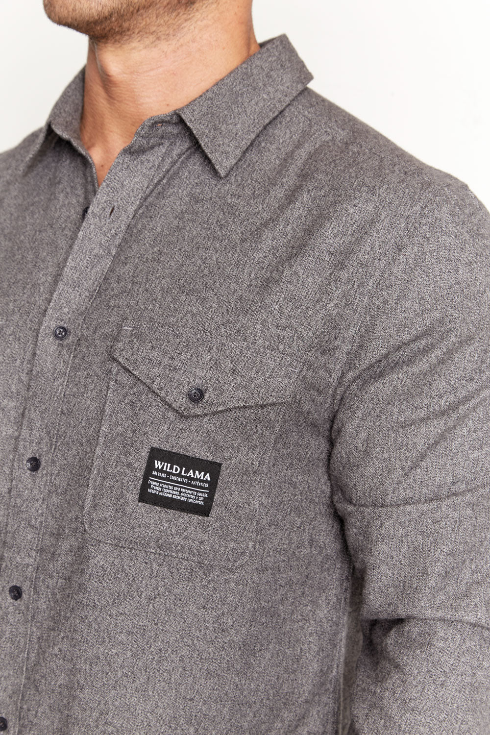 Camisa Cedro Orgánica Gris Oscuro Hombre - 0